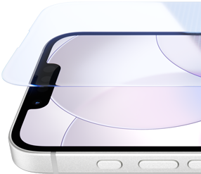 iPhone 17e, преден екстериор със Ceramic Shield 2, страничен екстериор, бял цвят, бутони: Действие, сила на звука