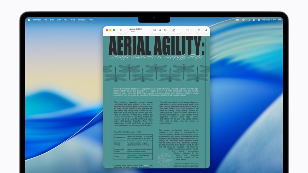 Een Mac-scherm met een brondocument met een complexe lay-out en kleine letters.
