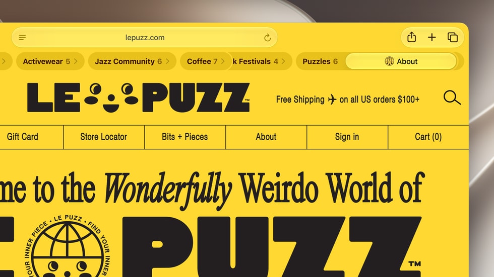 In Safari, a user’s tabs are automatically organised into topics, including “Jazz Community,” “Coffee,” “Puzzles,” and more.