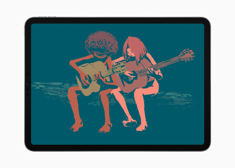 A Musical Story เปิดอยู่บน iPad Pro สีเงิน