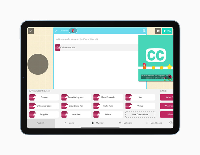 Die Hopscotch App auf einem iPad Air.