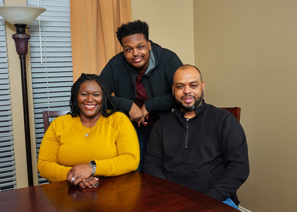Rhys Richard with his mother, Astrya Richard, and his father, Hillary Richard Jr.