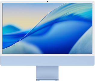 iMac afișând un ecran colorat