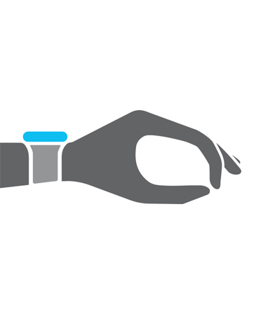 Illustration d’une main en coupe avec une Apple Watch au poignet
