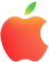 Logo Apple dalam nuansa merah dan hijau
