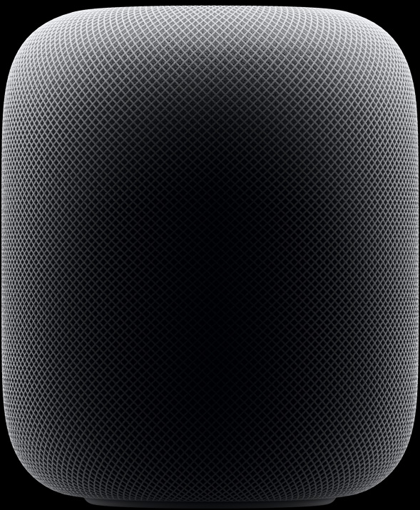 Gros plan latéral d’un HomePod