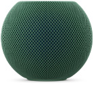 HomePod mini 2, vert, face avant, design sphérique compact, tissu mesh acoustique sans couture