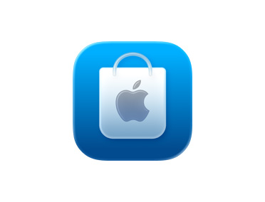 Apple Store-appen, ikon med blå shoppingpose