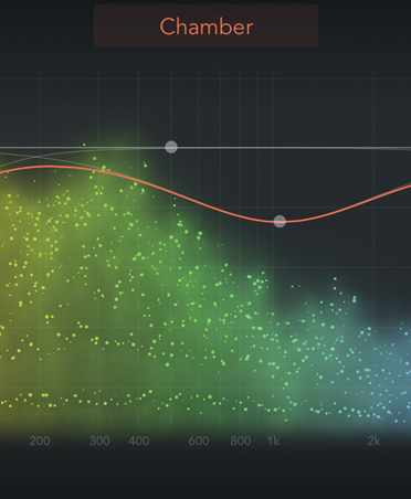 Screen showing tools to adjust reverb and effects of synth