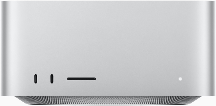 Vista frontal de un Mac Studio