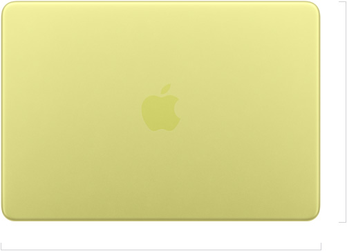 Suletud 13-tollise MacBook Neo väliskülg, keskel asub Apple'i logo