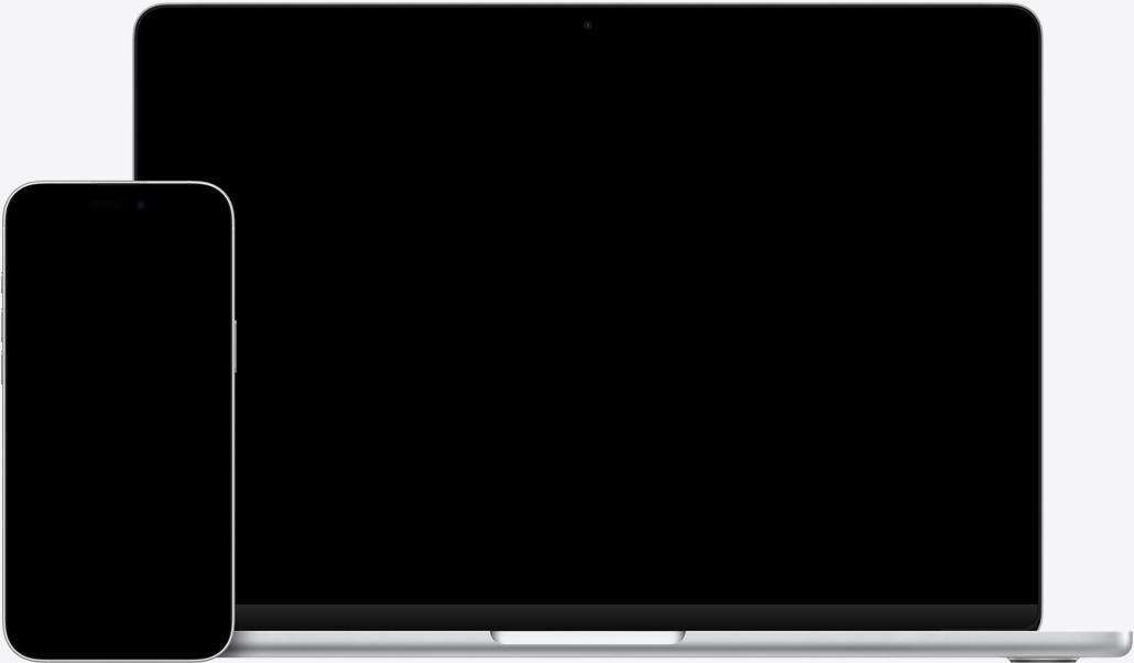 Egy iPhone 16 Pluson szöveg van kiemelve a Jegyzetek appban, egy 13 hüvelykes MacBook Airen pedig egy Keynote-dia van megnyitva, amelyen látható a Jegyzetekben kijelölt szöveg